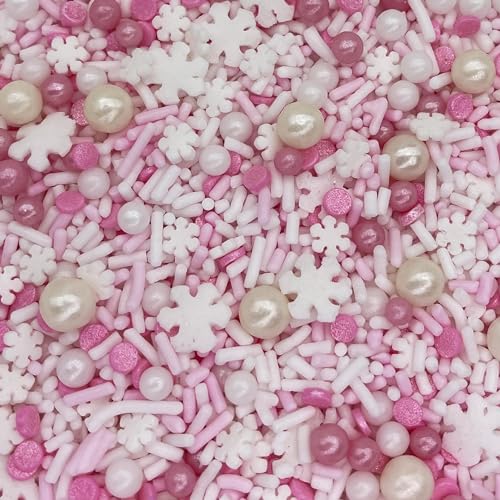 Sprinkles | Frozen in Sugar Sprinkle Mix | Blue Sprinkles | Confetti Sprinkles | Metallic Sprinkles | Snowflake Sprinkles | Cake Sprinkles (Pink)