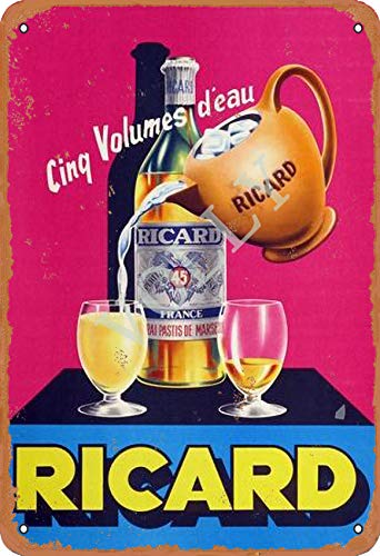 Blechschild Werbung Pastis Ricard Cinq Volumes d'eau (Neu (gemäss