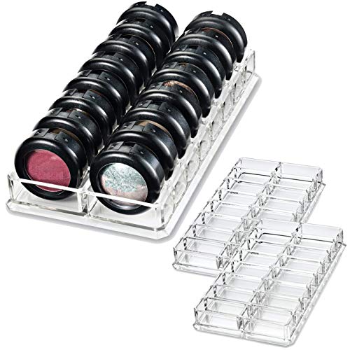 BY ALEGORY byAlegory (Set of 2) Acrylic Eyeshadow Makeup Beauty Organizers 16 Space Cosmetic Storage Container for Drawer or Vanity Desk Eye Shadow Organization - Clear