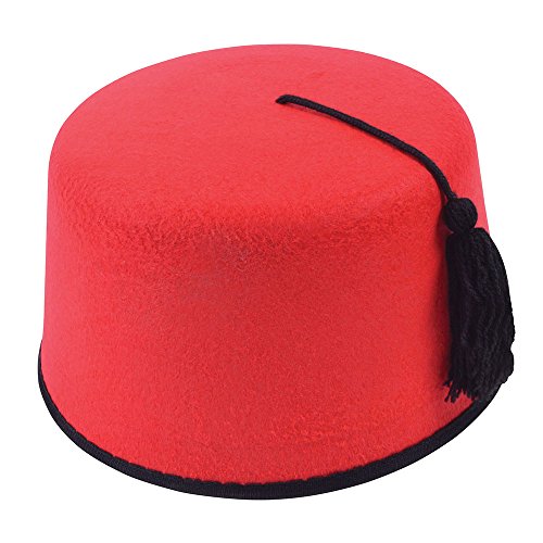 Bristol Novelty- Fez Chapeau en Feutre Ottoman, BH178, Rouge, Taille Unique