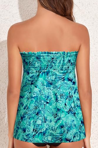 Image of Tankini Swim Tops for Women - Bathing Suit Top No Bottom 2025 Bandeau Swimsuit Tops