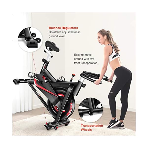 RELIFE-REBUILD-YOUR-LIFE-Exercise-Bike-Indoor-Cycling-Bike-Fitness-Stationary-All-inclusive-Flywheel-Bicycle-with-Resistance-for-Gym-Home-Cardio-Workout-Machine-Training-New-Version RELIFE REBUILD YOUR LIFE Exercise Bike with Adjusable Resistance & Comfortable Seat Indoor Stationary Cycling Bike with LCD Monitor Fitness Bicycle with Heavy Duty Flywheel for Home Gym Cardio Workout Machine New Version, Weight Capacity 400LBS