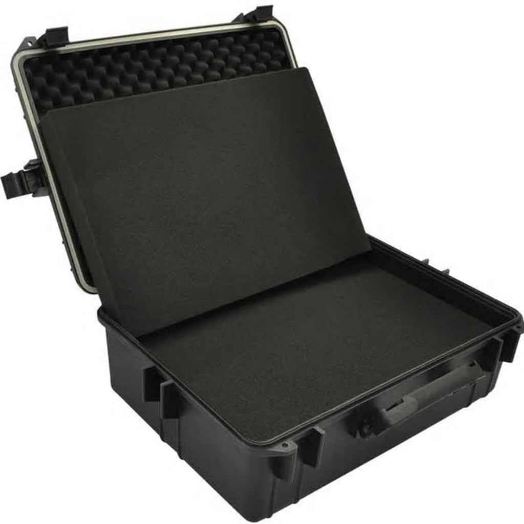 Valigetta di trasporto nera 57 x 43 x 22 cm in polipropilene con inserto in schiuma per elettronica e attrezzi