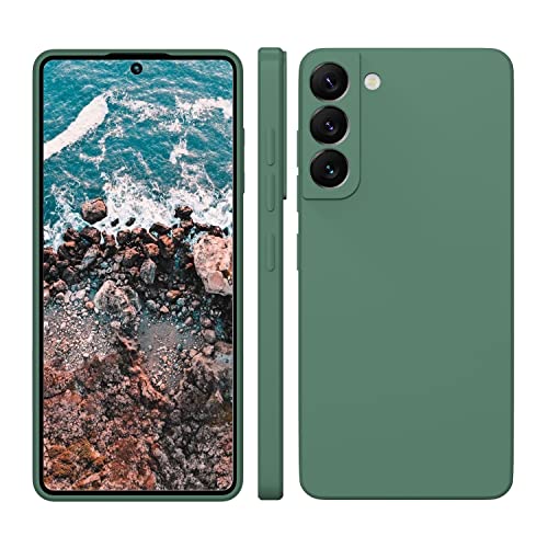 ORDA Samsung Galaxy S22 Hülle Silikon Case, Hanyhülle Samsung S22 Case Ultra Dünn mit Microfiber, Kameraschutz und Bildschirmschutz, Kratzfeste Hülle für Samsung Galaxy S22 6.1 '' 2022 Matt Grün Cover