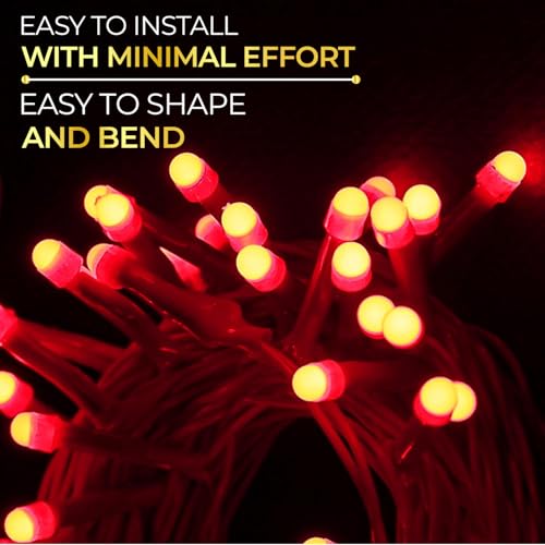 Image of Lexton 40 LED Power Pixel Serial String /Fairy Light | Plug Sourced | Suitable for Home & Outdoor Decoration, Diwali, Christmas, Ramadan, Wedding, Party, Festival (Pack of 1, Red)
