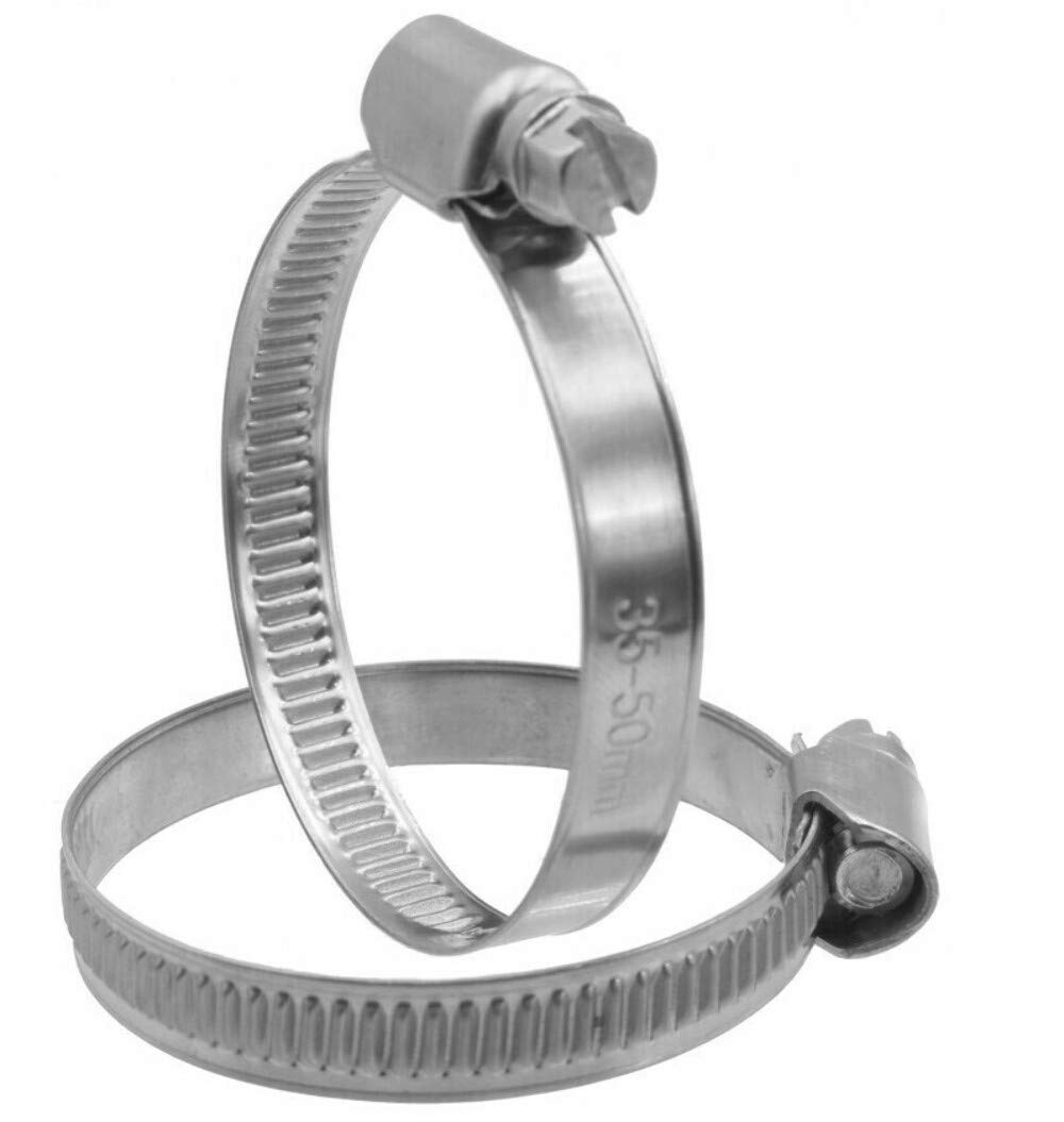 Worm Drive 70-90mm Hose Pipe Clamps Clip Stainless Steel (Pack of 2) Like Jubilee DIN 3017