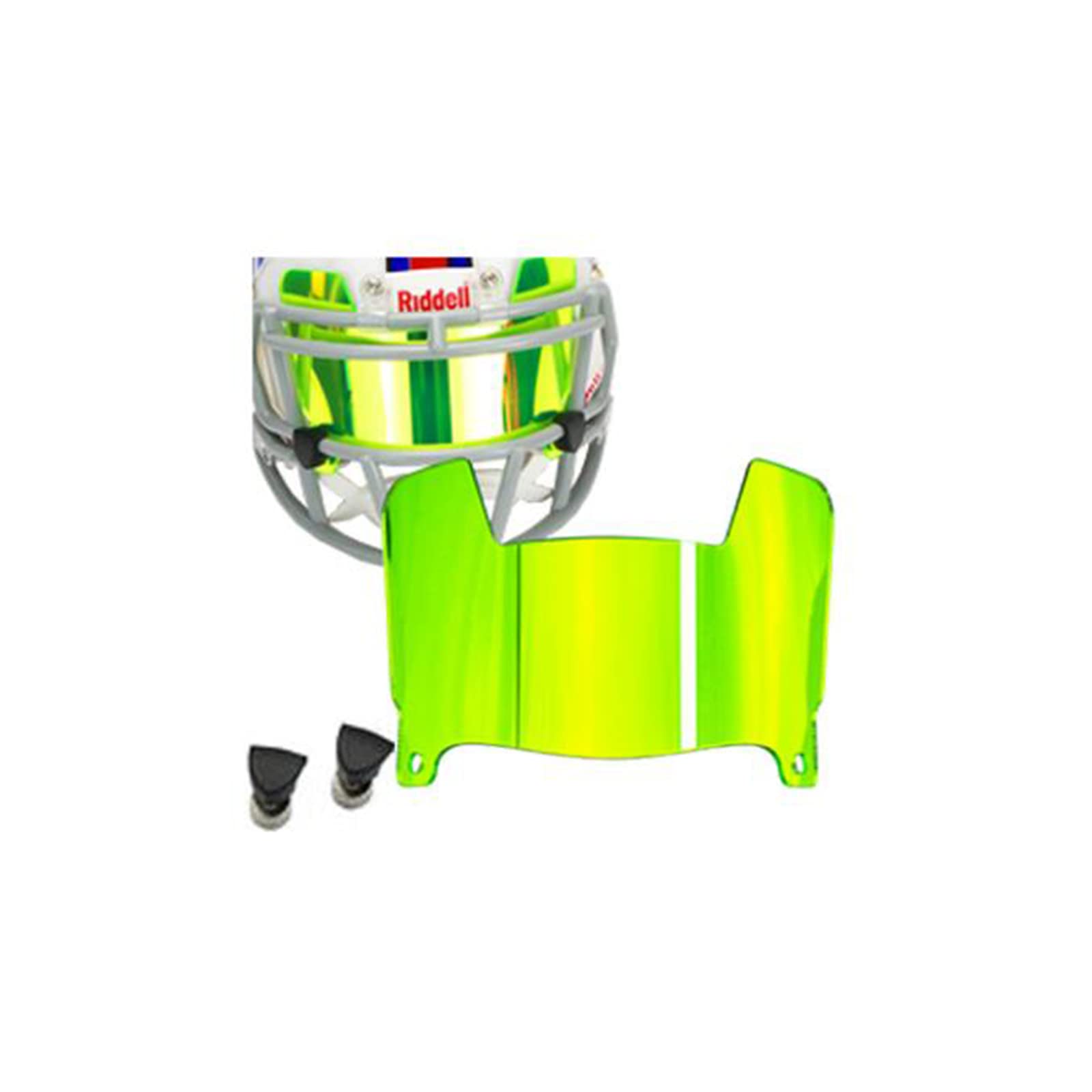 Mini visera de casco de fútbol transparente con clips, ajuste universal para coleccionistas y constructores (espejo verde tierno)
