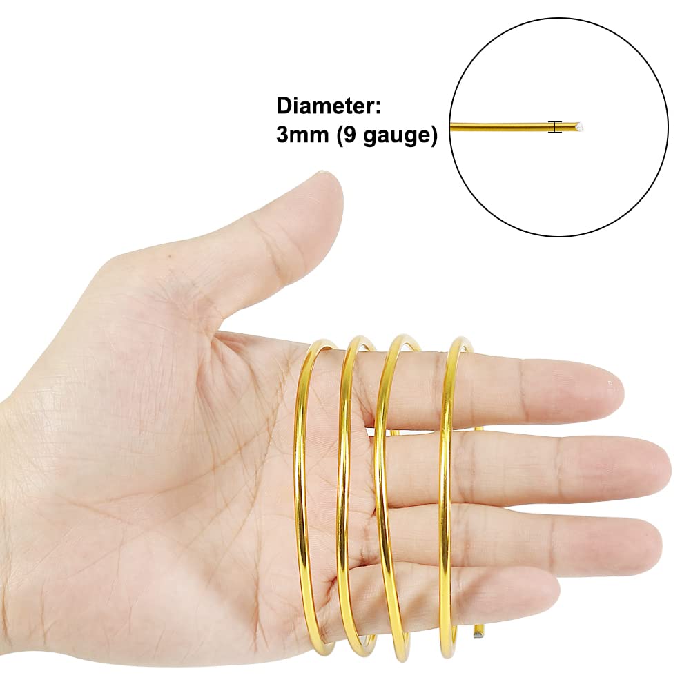 Fil Métallique Flexible De Calibre 9 De 3 Mm Pour Travaux Manuels, Sculpture, Modélisation De Vélo, Squelette, Fabrication De Bijoux, Tissage Et Emballage (doré