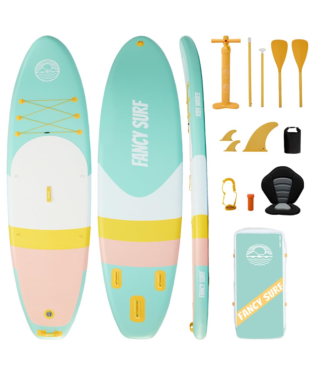 Paddle Gonflable Adulte 351×89 cm, Charge 200 kg Livrée avec Pompe, dérives, Sac à Dos, Accessoires et Pochette téléphone étanche, idéale pour pêche, Yoga et randonnée Aquatique