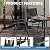 Patio Dining Set for 4 With Umbrella, Outdoor Furniture Set With 4 Folding Dining Chairs, Outdoor Table Umbrella Set With Tempered Glass Top Dinings Table