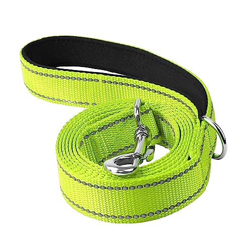 Dualoai Guinzaglio per Cani Riflettente, Comodo Guinzaglio da Addestramento in Nylon Intrecciato Professionale Lungo 6 Piedi, Facile da Pulire, per Cani, Verde Fluorescente