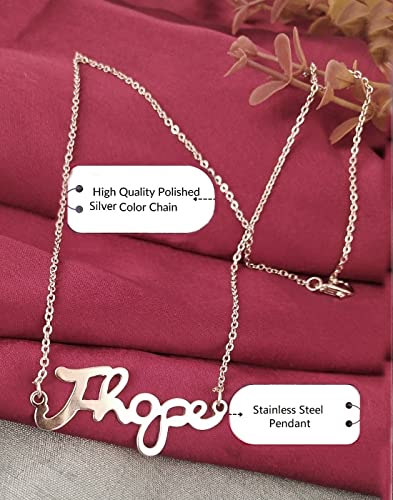 Image of VAMA FASHIONS BTS Army Merch Jewellery Bangtan Band Boys Name Locket Pendant Chain Necklace For Boys & Girls