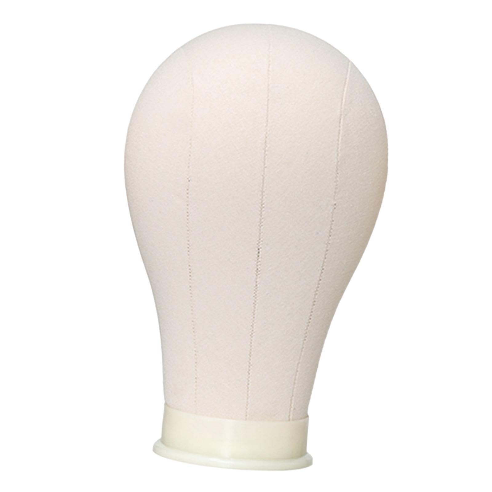 TWISAXC Versatile Display Head Block Sturdy And Easy To Store Suitable For Various Styling Needs Hats Wigs More Appearance Canvas Mannequin Head Adult DIY , Beige , 22 inch
