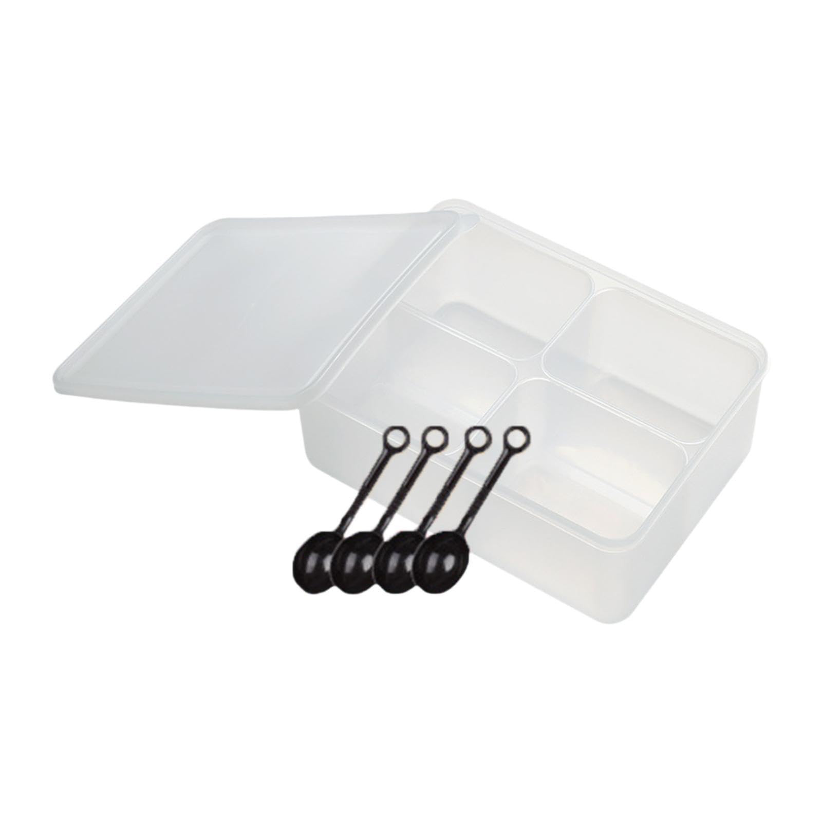 MERISHOPP Seasoning Box 4 Compartments with Lid Practical for Cupboard Cafe Restaurant 15.8cmx21.5cmx8.5cm | Home & Garden | Kitchen, Dining & Bar | Kitchen Storage & Organization | Food Sto-image-41