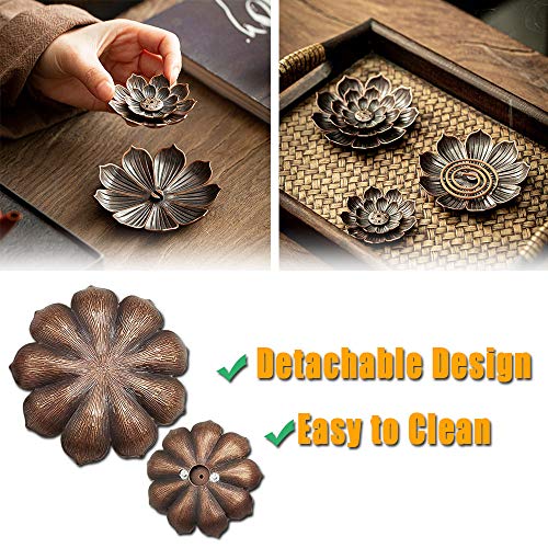3Pcs Brass Incense Holder,Lotus Incense Sticks Holder,Cone Incense Burner Ash Catcher For Home Decor,Yoga,Spa #TOP4