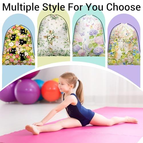 Image of Botanical Cross Grip Bag for Gymnast Easter Gym String Storage Pouch Small Bag