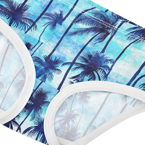 Joisal Tropical Blue Palm Trees Toddler Underwear Floral 2t Cotton Girl Panties Cute Colorful Kids Briefs Undies4