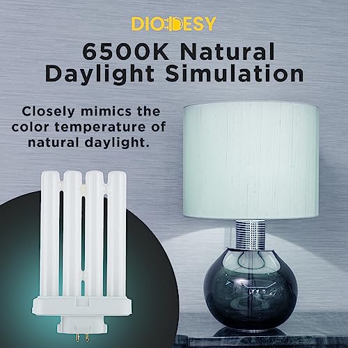 Diodesy Fml27/65K/2Pk Fluorescent 27W 6500K Daylight Quad Tube Fml Cfl Plugin Light Bulbs, 4-Pin Gx10Q-4 Base, 6500K-Daylight, 2 Pack #TOP4