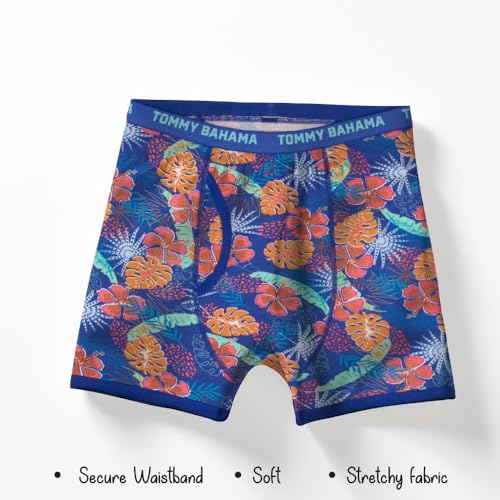 Image of Tommy Bahama Boys 5-Pack Cotton Boxer Briefs - Soft, Tag Free Underwear Multipack for Kids and Toddlers