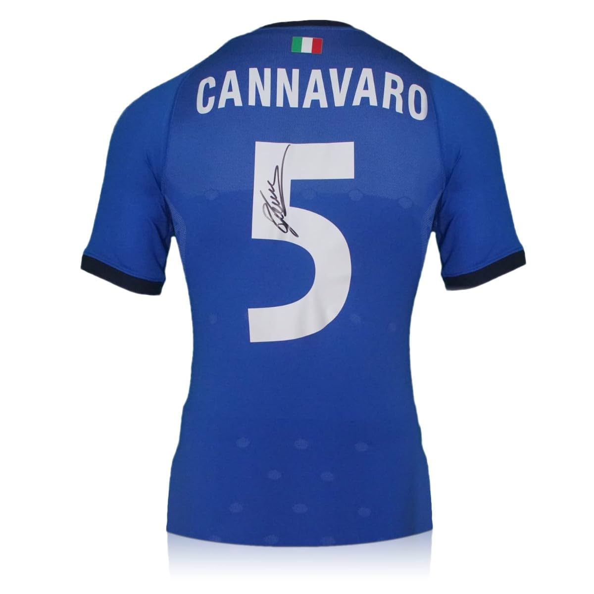 ウェア ITALIA #4 CANNAVARO Fabio Cannavaro Signed Italy FC Home Soccer Jersey #5 with