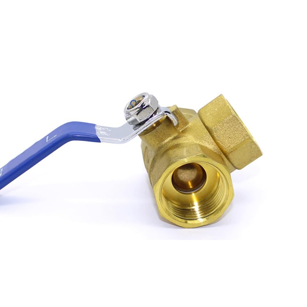 1pcs Female Thread T-Shaped 3 Port Copper Ball Valve, Plumbing Fitting for Water Gas Fuel Pipeline Connection(DN15)