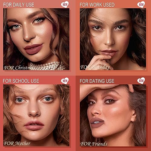 Desing Wish 6 Piezas Pintalabios Permanente Perfilador Labios Rojo Rosa Brillo Barra de Labios Labiales Mate Larga Duracion Labial Delineador Labios Lip Tint Lip Liner Kit Maquillaje Mujer Regalo - imagen 7