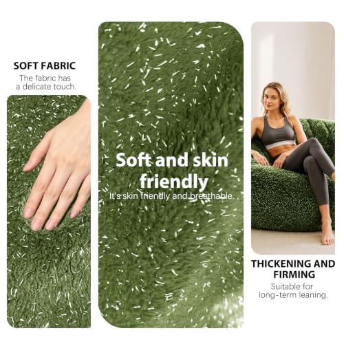 Image of Memory Foam Bean Bag Chair for Adults, 6FT Green Shining