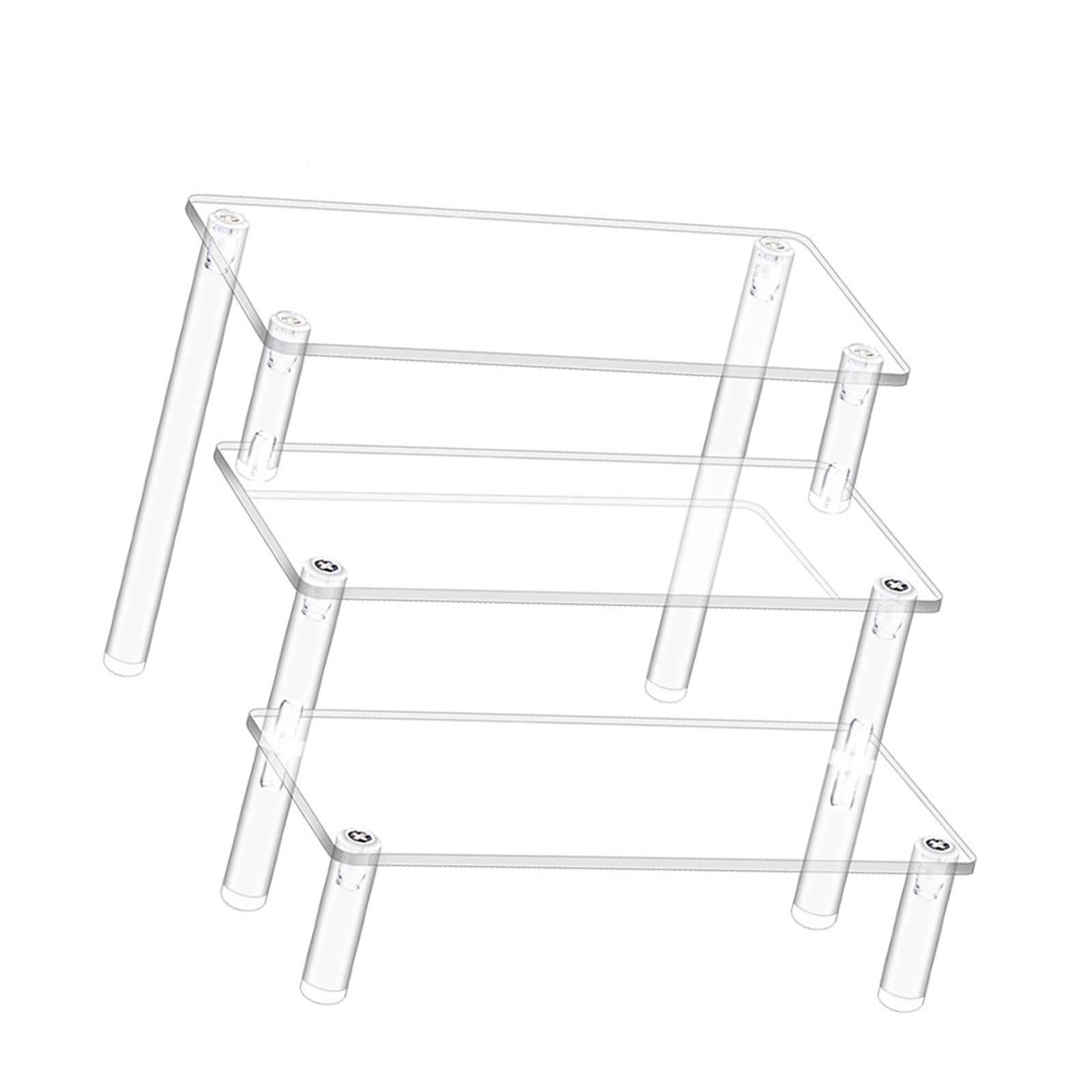 Lerpwige Sturdy Multi-Tier Acrylic Shelving Unit For Collectibles Display Space-Saving Stand Space Saving Organiser
