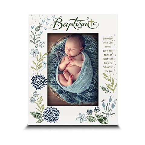BELLA BUSTA-Baptism Picture Frame-Baby Blessings Baptism-Christening, Baby Girl/Boy Baptism Presents from Godparents Friends and Family-UV Print Frame (5x7 Vertical (Boy)) Cover