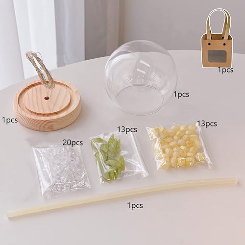 Miniatura 3 de AMZSTAR Lámpara nocturna de tulipán hecha a mano, decoración del hogar, decoración de flores de simulación para dormitorio, lámpara de mesa para