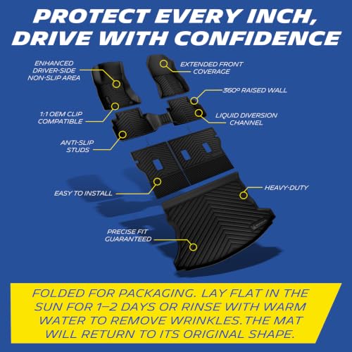 Image of Michelin Vehicle Mats for 2018-2023 Subaru Crosstrek /2017-2023 Impreza | Not Fit Hybrid /Sedan, Custom Fit, All-Weather TPE Floor & Trunk & Backrest Mat, Cargo Liner Accessories, 6PCS, Premier