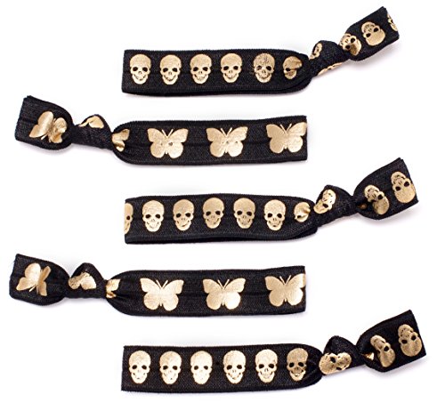Ponytail Holder Hair Bands With Skull and Butterfly