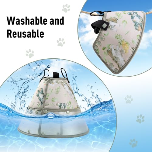 Image of Soft Dog Cone Collar for Large Medium Small Dogs After Surgery, Adjustable Pet Recovery E-Collar, Brown XLarge