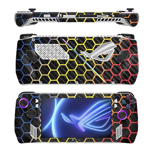 Image of MightySkins Carbon Fiber Skin Compatible with Asus ROG Ally - Primary Honeycomb | Protective, Durable Textured Carbon Fiber Finish | Easy to Apply