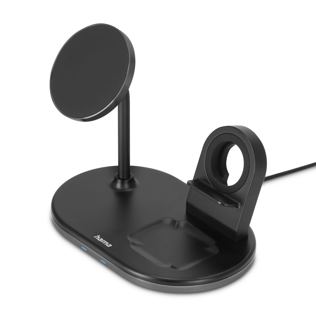 Hama MagCharge - Caricatore wireless per Apple iPhone, Apple AirPod, Apple Watch (stazione di ricarica induttiva con Quick Charge 15 W, ricarica wireless magnetica per Apple MagSafe e Hama MagLine)