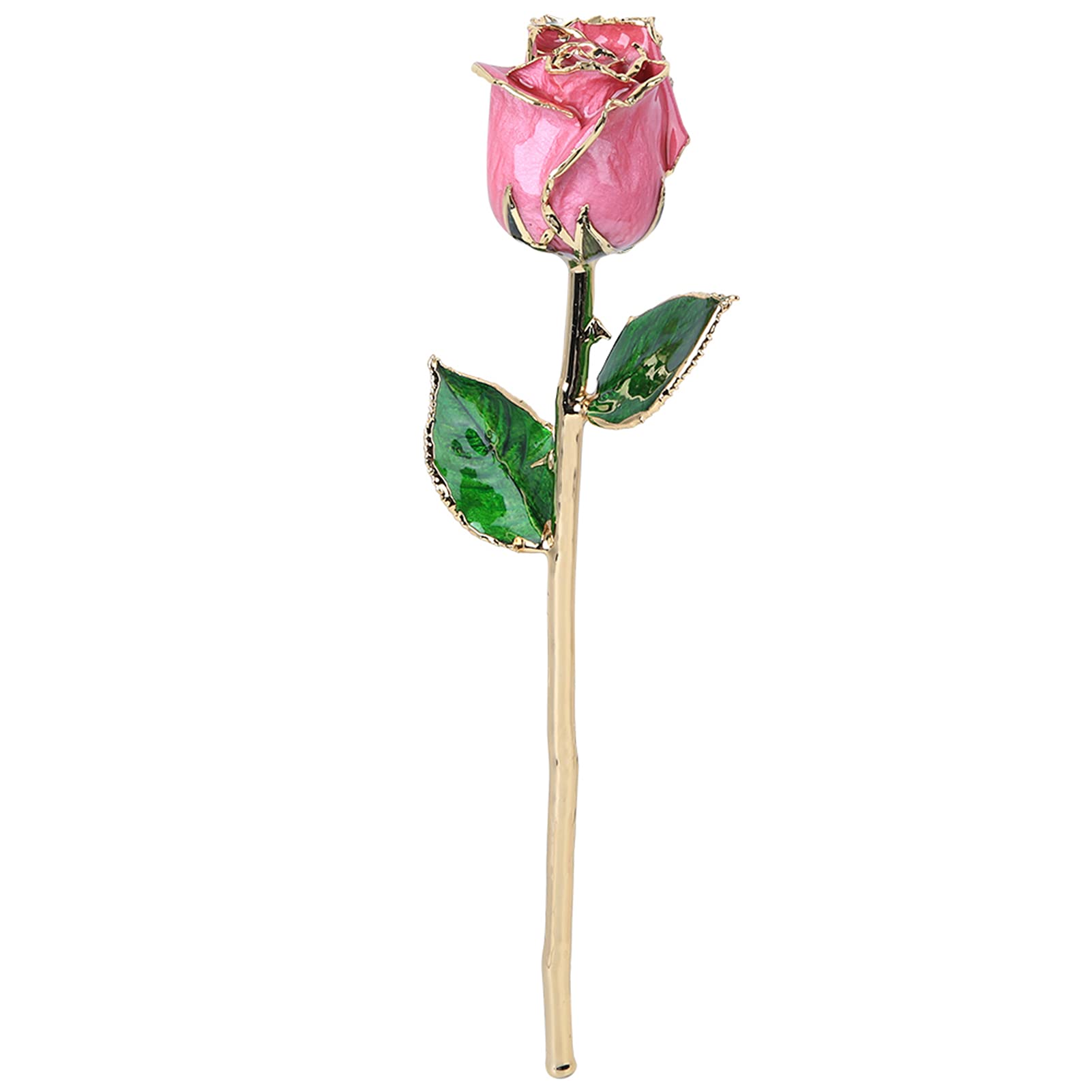 San Valentín Romántica Flor de Rosas Reales Chapada en Oro de 24 Quilates