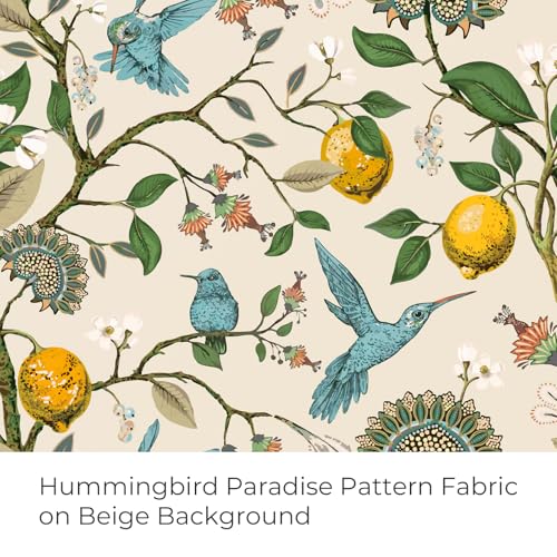 Image of Topfinel Beige Kitchen Tier Curtains 36 Inches Long Botanical Floral Hummingbird Grommet Room Darkening Half Window Drapes for Rv Cafe Basement Bathroom Dinning Room 2 Panels