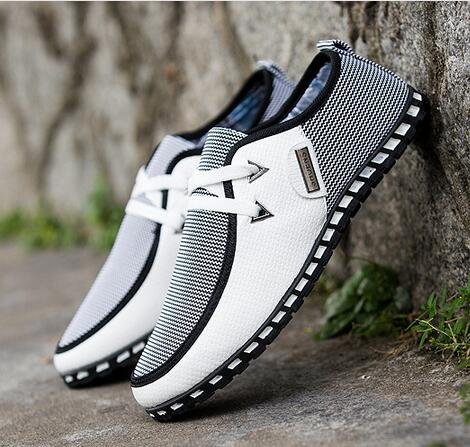 New Men's Canvas Shoes Casual Student Walking Slip on Shoes2
