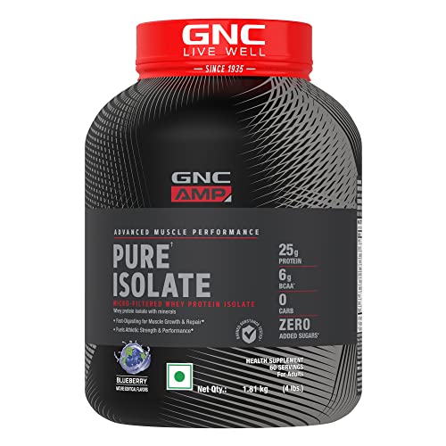 Image of GNC AMP Pure Isolate Zero Carb Blueberry 4lbs + GNC Pro Performance Creatine Monohydrate 250 gm