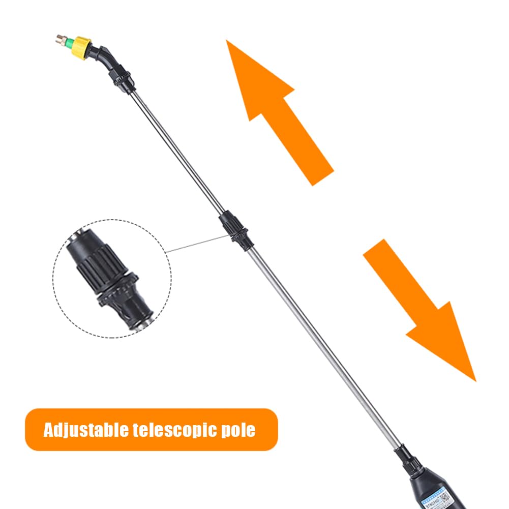 Starnearby Pulverisateur de Jardin Electrique 5L, Pulvérisateur électrique USB Rechargeable, Vaporisateur Jardin, Pulverisateur avec Lance Telescopique et 3 Buses pour Jardinage