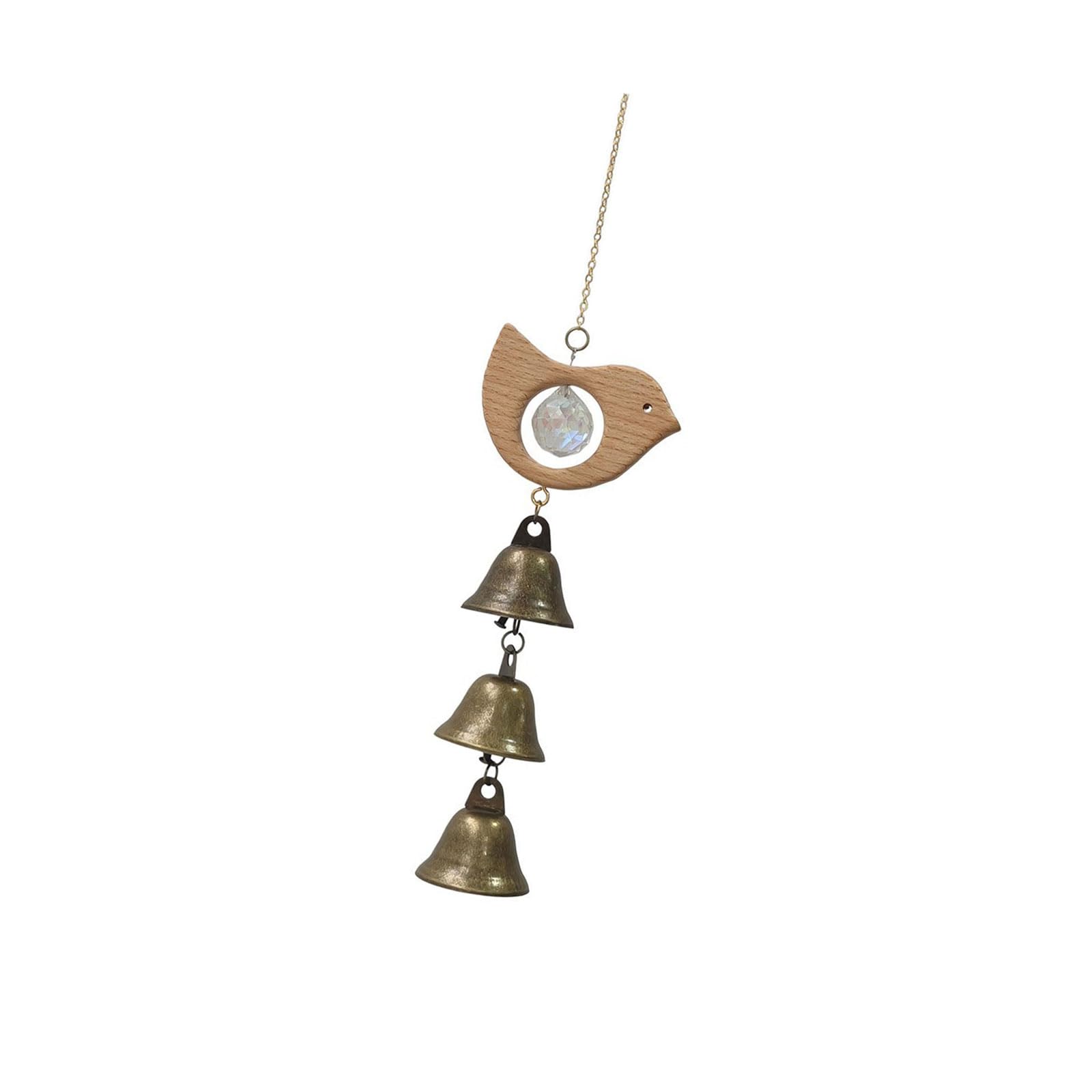 Kfwfuaee B Wood Crystal Decor Ornament With Faceted Prism And Three Accent Drops For Alcony, Patio, Porch, Or Entryway Display Wood Crystal Decor Ornament Prism Accent Porch Patio Alcony Garden Entryway Home