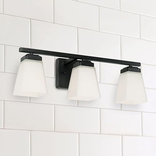Miniatura 2 de HomePlace Lighting 114431MB-334 Baxley - Lámpara de pared moderna de cristal blanco suave, 3 luces, 300 vatios en total, 7 pulgadas de alto x 22