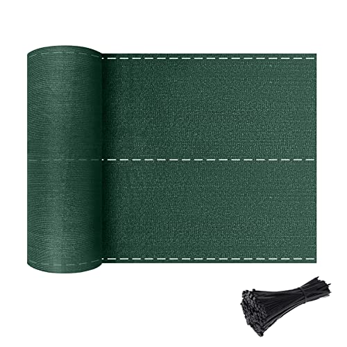 Froadp 1x10m Zaunblende Windschutznetz HDPE Gartenzaun Sichtschutz Tennisblende mit Kabelbinder Sonnenschutz Windschutz 150g/m² Schattierungsnetz Gewebe Netz für Zaun Balkon Terrasse (Grün)