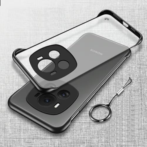 Image of REALCASE for Honor Magic 6 Pro 5G Back Cover Case | Stylish Frameless Matte Hard Back Skin | Soft TPU Shock Proof Bumper Back Cover Case for Honor Magic 6 Pro 5G (Black)