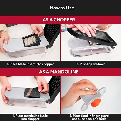 Image of Fullstar Mandoline Slicer for Kitchen - Vegetable Chopper, Onion Potato Food Veggie Fruit Slicer and Cutter with Container, Kitchen Gadgets & Gifts, Home Essentials (10-in-1, White /Black)