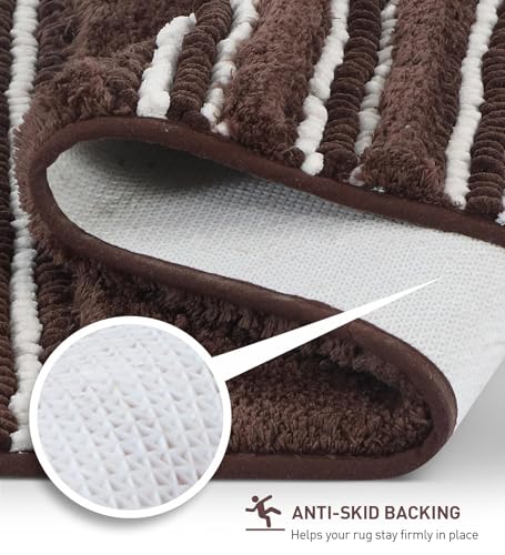 Image of Obsessions Ultra Soft Solid Bath Mat - Premium 1950 GSM Density, Anti-Skid Safety Backing & Superior Absorbency for Quick-Dry Comfort (40x60 cm, Chocolate)