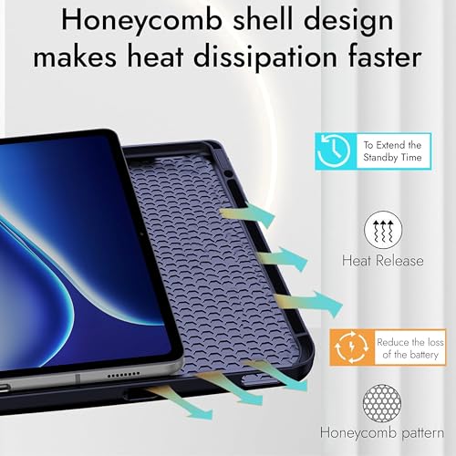 Image of TGK Flip Cover for OnePlus Pad Go 2 12.1 inch Smart Tablet Case Trifold Stand with Pencil Holder (Blue)