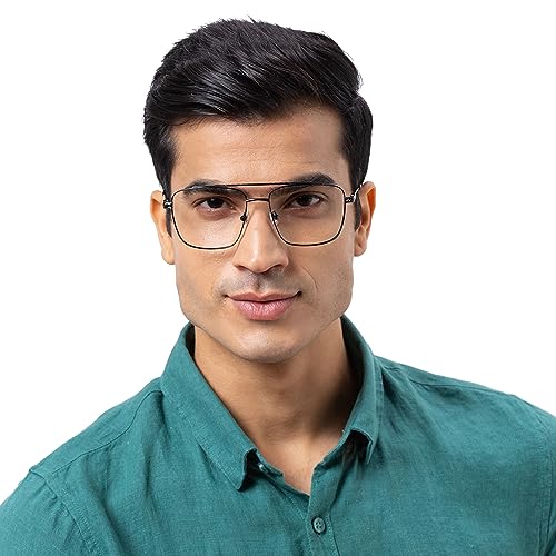 Image of Shisen Fox KAEN Versatile Vintage Aviator Frames for eyeglasses | Stylish eyewear Crafted from stainless steel | 57 WIDE Unisex Spectacle Eye frame with Antiallergic coating & Demo lenses