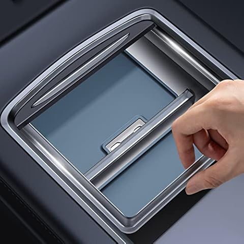 VICSEED Tesla Center Console Organizer【Perfectly Tidy】 Tesla Model 3/Y Console Organizer Tray with Silicone Protection, Light Translucent Tesla Model 3/Y Organizer, Tesla Model 3 Model Y Accessories Cover