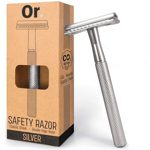 OR-Double-Edge-Safety-Razor-for-Men-and-Women-Premium-Stainless-Steel-Safety-Razor-for-Women-Men-Metal-Reusable-Razor-Zero-Waste-Traditional-Manual-Razor-for-Perfect-Shave